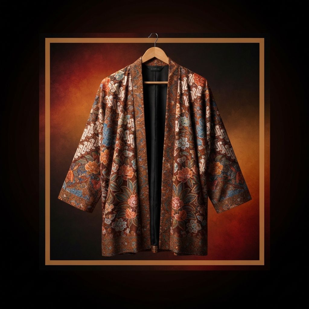 Elegant batik kimono jacket
