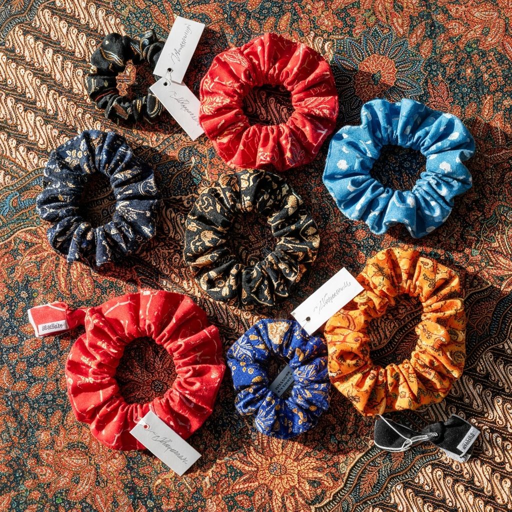 Seri Gadis batik accessories - scrunchies and hair ties
